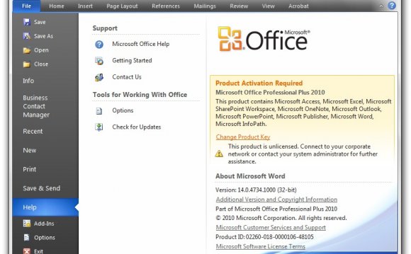 MS Office продуктов ключ